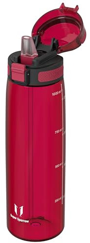 Super Sparrow Water Bottle - 1L - TouchSip Bottle - BPA-Free, Non-Toxic, Eco-Friendly - Straw Tritan Bottles for Sports, Outdoors, Camping, Travel