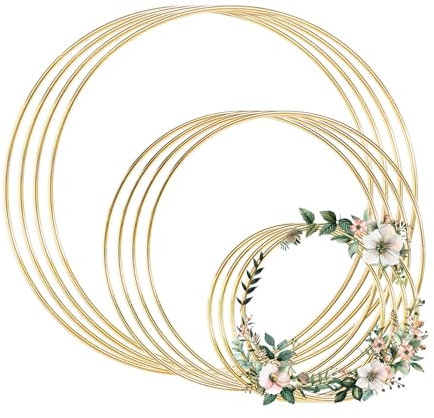 DUTIFUL 12 Stück Metallringe zum Basteln Metallring 10cm/15cm/20cm Traumfänger Ringe Deko Ringe zum Aufhängen Ringe zum Basteln Metall Metallringe für DIY Hochzeitskranz Wandbehang Floristik
