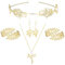 ORAZIO 6Pcs Griechische Göttin Kostüm Schmuck für Damen Gold Leaf Haarreif Oberarmreif Manschette Armband Gold Lorbeerkranz Kopfschmuck Ohrringe Armreif Festival Halloween Toga Kostümschmuck