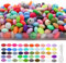 EuTengHao 300Pcs Silicone Lentil Beads 12mm 50 Colors Silicone Beads Bulk Silicone Abacus Beads Loose Spacer Beads Colorful Lanyard Beads for Jewelry Bracelet Necklace Keychain Craft Making