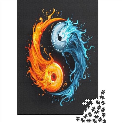 Yin und Yang 1000 Stück Puzzles Für Erwachsene Teenager Stress Abbauen Familien-Puzzlespiel 1000-teiliges Puzzle Kinder Lernspiel Spielzeug Geschenk Puzzel 1000pcs (75x50cm)