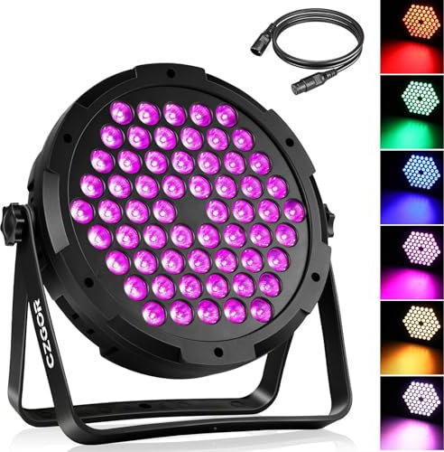 60 lumières Par LED DMX, lumière de scène RGB de 90W avec câble DMX de 1M, contrôle DMX/activation sonore, éclairage montant pour mariage, fête, club, DJ, spectacle