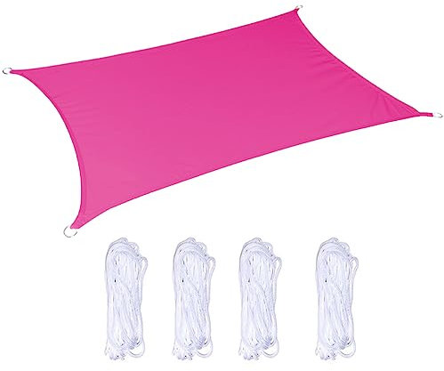 Tenda da sole rosa 2,5 x 3 m con montaggio Ros idrorepellente in poliestere protezione solare e protezione dal vento per balcone giardino patio copertura