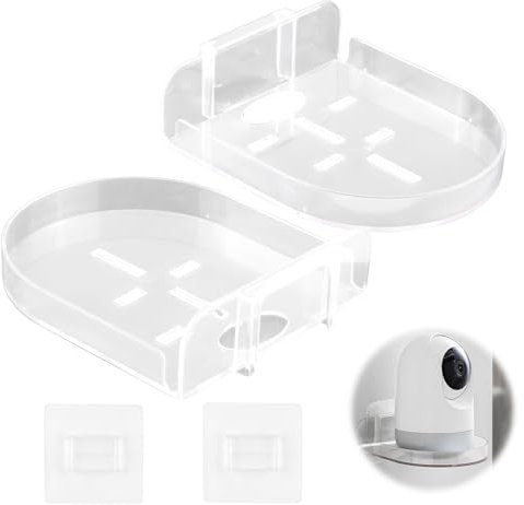 2Pcs Baby Monitor Wall Mount Self Adhesive Security Wall Stick Shelf Camera Stand Without Drilling Small Display Shelves Transparent Universal Baby Monitor Wall-Mounted Bracket for Security Camera