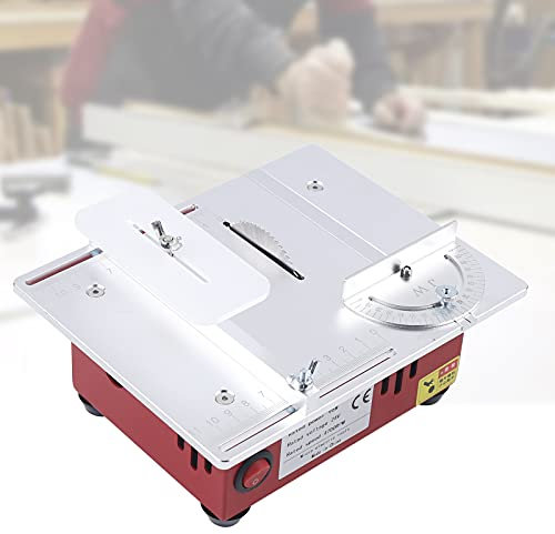 Mini scie circulaire de table, 96 W, scie à table électrique, 7 vitesses, scie à table de précision réglable, 9200-9500 tr/min, lame de scie réglable en hauteur, pour modélisation manuelle bricolage