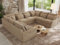 MKS MEBLE Sofa U-Form, Wohnlandschaft, Couch, Ecksofa, Couchgranitur, Polsterecke, Big Sofa XXL, Polstergarnitur - Verso U 8M - Beige Plüsch