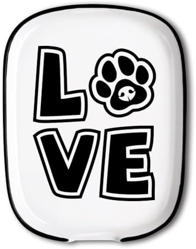 ANATTASOUL Spoon Rest for Stove Top Love with Dog Paw Pattern 4.52x5.9 Large Spoon Holder, Heat Resistant Utensil Holder Kitchen Counter Decor for Cooking Lover