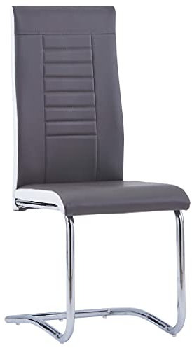 SXJEQOC Esszimmer Sessel Sitzhocker Stühle Outdoor Dining Chairs - Freischwinger 4 STK. Grau Kunstleder für Wartezimmer Garten Wohnzimmer Camping
