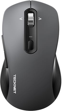 TECKNET Bluetooth Mouse, Wireless Mouse with 4800 DPI & 4-Way Scrolling | Enhance workflow with 4-way scrolling, quiet clicks,3-device connectivity, and long-lasting battery for everyday productivity