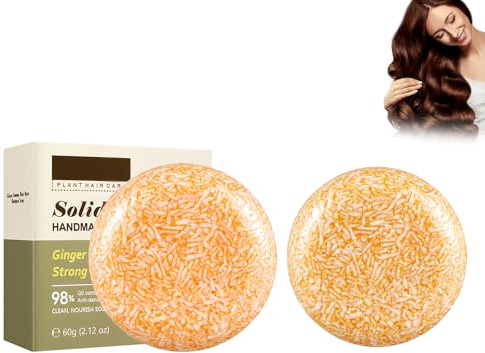 2 Stück Ginger Hair Regrowth Shampoo Bar, Ingwer Shampoo Seife, Haarwuchs Bar, Anti-Haarausfall Seife