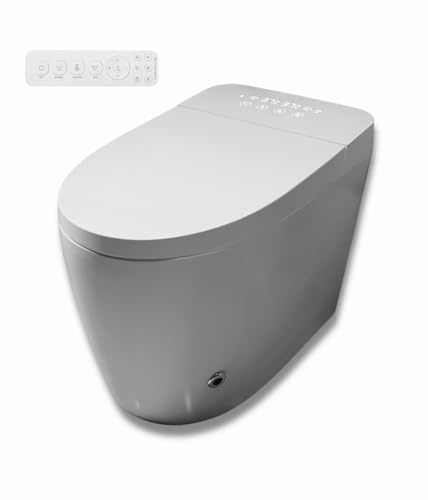 Nashi - Inodoro Japones | WC con Bidet | Agua Caliente, Taza calefactable y Secado | Asiento con Apertura y Cierre Automático | Autolimpieza y Esterilizador UV (Desagüe salida a suelo)