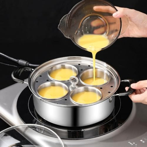 FACAIIO Verdickter Edelstahl-Dampfgarer, 20 cm, für Eier und Mini-Kuchen, langlebiges Kochgeschirr für Zuhause