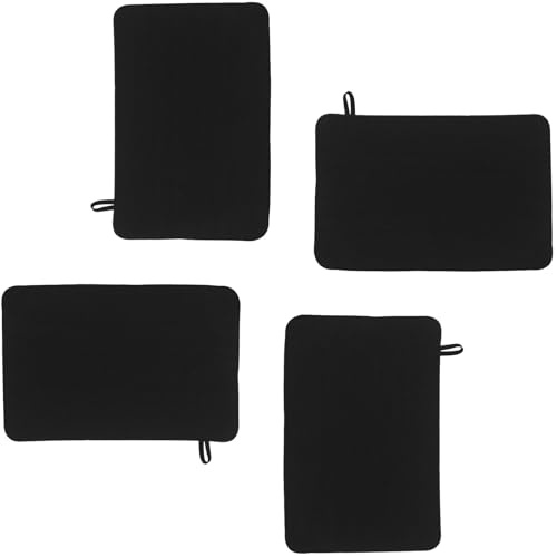 Veemoon Lot de 4 Coussins en Feutre Noir 52x33,5 Cm pour Sauna et Hammam, Coussin Isolant Thermique et Imperméable, Tapis Résistant la Chaleur pour Spa, Banc de Sauna, Absorption