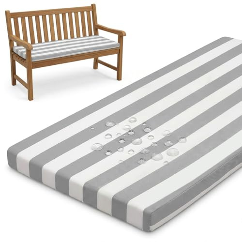PTKG Palettenkissen Outdoor Dicke 5cm Sitzbank Unterseite Antirutsch Kissen Outdoor Wasserfest mit FüLlung Abnehmbar Palettenkissen Outdoor Wasserdicht Balkon Deko Wetterfest,Grau,105x55x5cm