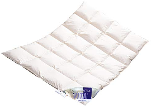 Vitaschlaf® W6- MEGA WARM Daunendecke WILDENTE Premium Daunenbett Made in Germany Since 1947 Große Größen (220x240cm)