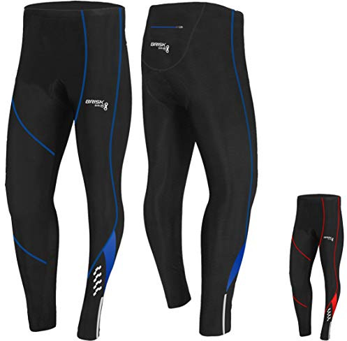 Brisk Bike Pantaloni Imbottiti Uomo Invernali - Pantaloni Ciclismo Uomo Pantaloni Imbottiti Uomo (Black/Blue, M)