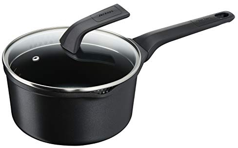 Tefal Aroma Noir/Acier Inoxydable Casserole 20 cm (3 L) Fonte d'aluminium Induction + Couvercle Verre E2152474