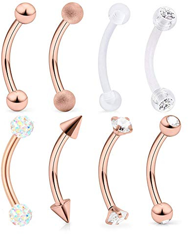 AceFun 316L Chirurgenstahl Bananen Augenbrauen Piercing Ohrstecker Helix Tragus Septum Hufeisen Circular Barbell Piercing Unisex Punk silber