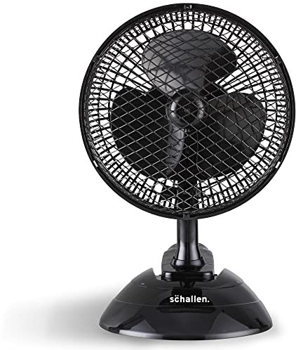 Schallen 6” Small Mini Electric Clip on Fan for Home, Bed, Office, Desktop, Table and Desk with 2 Speed Setting & Quiet Operation (Black)