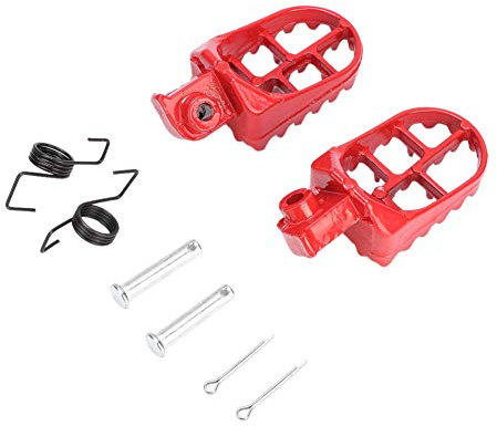 Qiilu 2 pièces repose-pieds de moto, repose-pieds en alliage d'aluminium rouge gauche droite repose-pieds pour PW50 PW80 TW200 PW 50 80 TW 200 Dite Bike