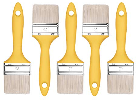HARDY WORKING TOOLS M7 brochas pintura set de 5 piezas, Ancho 70mm-5 piezas, Juego de pinceles con mango de plástico, Cepillo de pintura 5PCS, Serie *37*, A0200-370570
