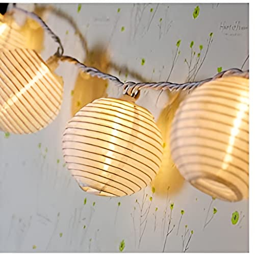 LED Solar Lichterkette Lampions Wasserdicht 20er LED Lampions Laterne Lichterkette Garten Innen und Außenbereich 5 M für Terrassen Dach Balkon Patio Pergola Pavillon. Warmweiß