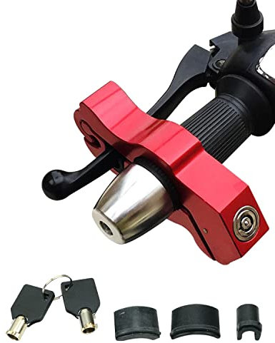 Lock Motorcycle, Heavy Duty Anti Theft Adjustable Bike Handlebar Lock with 2 Keys Protect Your Motorcycle Street ATV Red