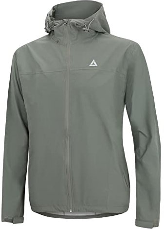 Airtracks Herren Regenjacke mit Kapuze Pro Line Fahrradjacke Laufjacke Jacke Radlerjacke Radjacke Wasserdicht Atmungsaktiv S M L Xl XXl XXXL XXXXL 3XL 4X - grau - XL