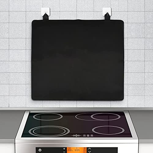 Uennm Copri piano cottura induzione, Tappetino protettivo, tappetino da cucina, tappetino ad induzione, fornello a induzione domestico resistente al calore per cucinare con 2 ganci 61,5 53 cm