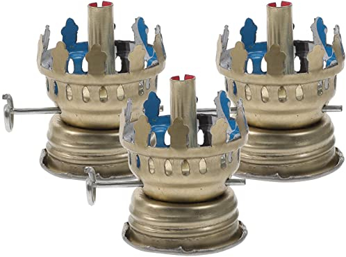 Lurrose 3 Stücke Öllampen Ersatzbrenner Öllampe Dochthalter Öllampe Ersatzteile Öllampenbrenner Öllampenbasis für Petroleumlampe Kerosin Lampe Sturmlaterne Petroleum Kerosinlampe