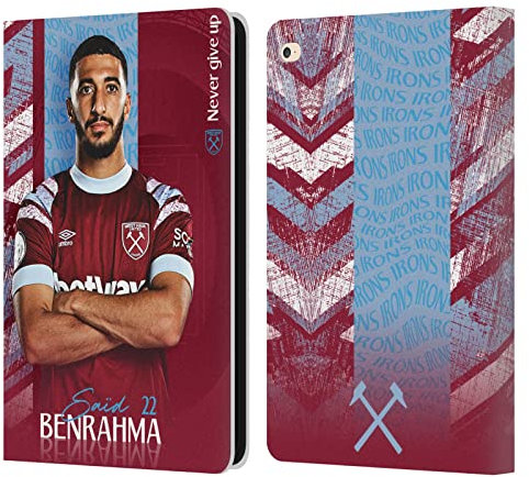 Head Case Designs Offizielle West Ham United FC Saïd Benrahma 2022/23 Erstes Team Leder-Wallet-Hülle Kompatibel mit Apple iPad Air 2 (2014)