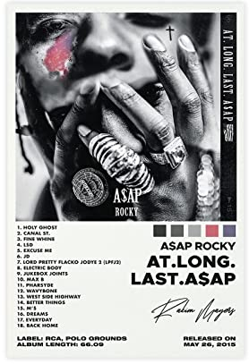 Asap Rocky Poster At Long Last Asap Album Cover Poster Leinwand Poster Wandkunst Dekor Druck Bild Gemälde für Wohnzimmer Schlafzimmer Dekoration Rahmen Stil 30 x 45 cm