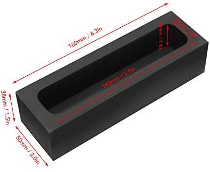 Pyhodi Graphit-Barrenform, Hochreine Mutifuctionale Rechteckige Gold-Graphit-Barrenform, Schnelles Aufheizen, Metall, Silber, Kupfer, Messing, Aluminium, Schmelzform, Graphit-Barren