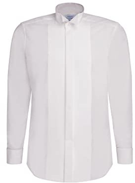 Seidensticker Herren Hemd - Smokinghemd - Regular Fit - Bügelfrei- Kläppchenkragen - Langarm - Klassisch - Elegant - Umschlagmanschette- 100% Baumwolle