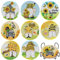 8 Pièces sous-Verres de Peinture de Diamant, 5D DIY Tournesol GNOME Dessous de Verre Diamond Painting, Arts et Artisanat pour Adultes Kits de Peinture de Diamant avec Support, pour Maison, Bar