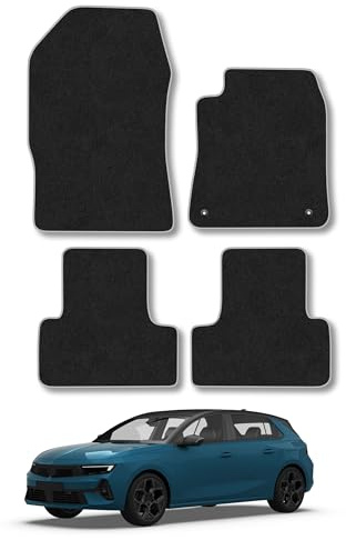 Vauxhall Astra (2022+) Carpet Car Mats | Grey Edge Trim Tailored Fit Floor Mats Full Coverage Protection Accessories Easy Clean Anti Slip Made in the UK