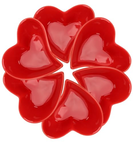 Zerodeko Set Di Piatti Da Portata 6 Pezzi Ciotole in Ceramica A Forma Di Cuore Per Antipasti Dessert E Spuntini
