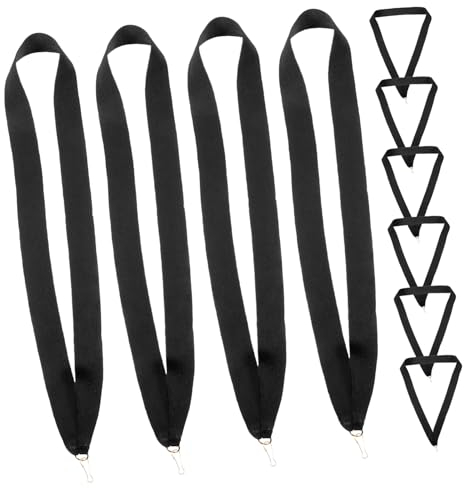Sosoport 10St Medaillenband sportspiele sport spiele Medaillenhalter medal holder Wettbewerbspreisbänder schwarze Medaillenbänder Laufen die Medaille Rosette Lanyard anschließen Polyester