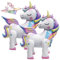 ARONRAVE Einhorn Luftballon, 2 Stück einhorn deko kindergeburtstag 3D Folienballon Einhorn Stehend Airwalker Einhorn Ballon Kindergeburtstag Walking Tier Folienballons Einhorn Geburtstagsdeko