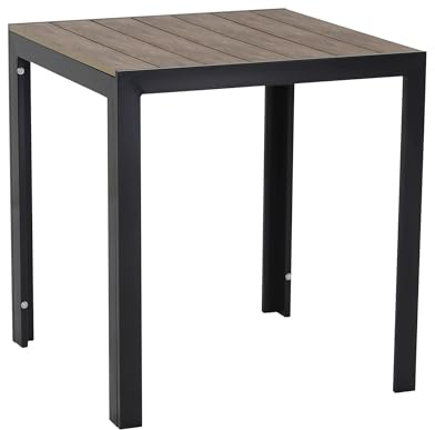 Gardissimo Aluminium Gartentisch Alma 70x70 anthrazit mit Nonwood Tischplatte, absolut wetterfest