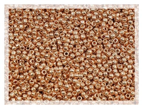 10g TOHO Seed Beads 11/0, Small Japan rocailles, #PF551 Pink Gold Permanent Finish