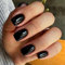 JUSTOTRY Lot de 24 faux ongles courts à coller - Noir uni - Carrés - Motif à presser - Ongles moyens - Manucure française - Pour femme