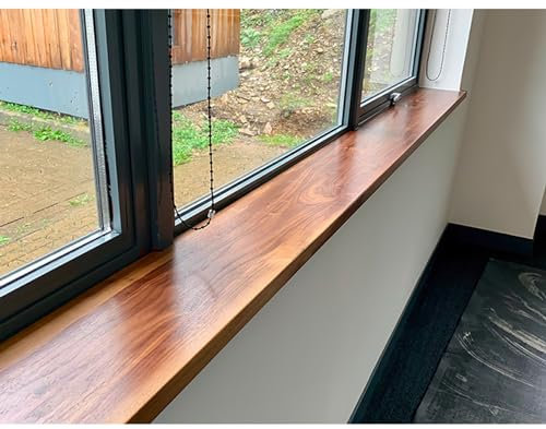 Fensterbank Verkleidung Innen Innenfensterkantenkante/Abdeckung, Acryl, Feuchtigkeitsbeständig, Fenstersimsschutz, Länge 60, 80, 100, 120, 140 Cm, Holzmaserung, Für Zuhause, Büro, Restaurant, Veranda,