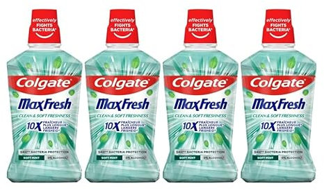 Mundwasser MaxFresh Clean & Soft Freshness, milde Minze, 500 ml, 4 Stück