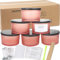 MILIVIXAY Lot de 6 pots à bougies de 710 ml avec couvercles en métal et kits de fabrication de bougies – Bocaux vides en verre épais rose mat pour la fabrication de grandes bougies – Pots à épices