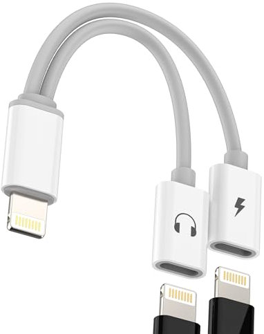 Adaptateur Lightning Vers Jack Audio (2en1)pour IPhone 14 13 12 11 Pro Chargeur écouteurs Câble AUXiliaire Pour Apple Pour IPad Air Double Prise Voiture Splitter Connecteur Musique Casques Accessoires