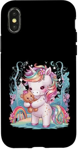 iPhone X/XS Kawaii unicorn with cute teddy bear Case
