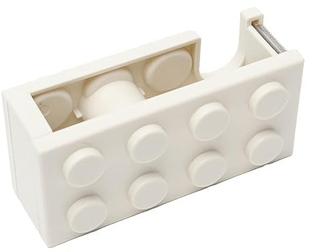 Distributeur de ruban adhésif de bureau, porte-ruban adhésif mignon, support de rouleau adhésif avec base antidérapante pour le bureau, la maison, l'école et l'artisanat (Blanc)