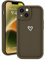 Micoden for iPhone 14 Case Cute Girls Silicone Shockproof Protective Bumper Case with Love Heart Pattern Design for iPhone 14-Brown