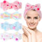 4 Stück Gesicht Waschen Stirnband,Bowknot Spa Haarband Kosmetik,Korallen Fleece Haarband Schminken,Makeup Haarbänder,Haarband zum Abschminken, Elastisches Stirnband für Sport,Schönheit,Hautpflege(A)